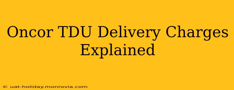 Oncor TDU Delivery Charges Explained